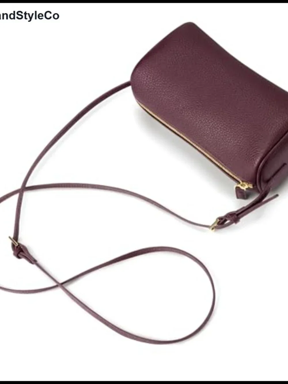 Vegan Leather Mini Barrel Hobo Bag Crossbody Adjustable Strap